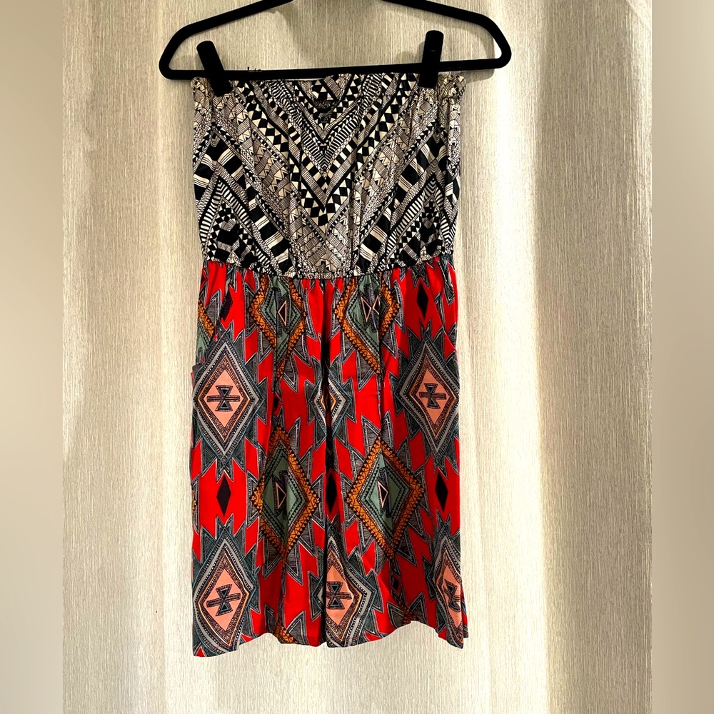 Multicolor strapless dress